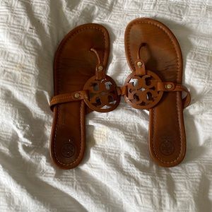 tory Burch miller sandals, sz 9.5 very worn in!